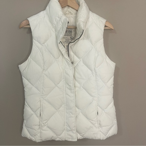 Eddie Bauer Premium Goosedown Quilted EB700 Puffer Vest S White Full Zip - Picture 1 of 6